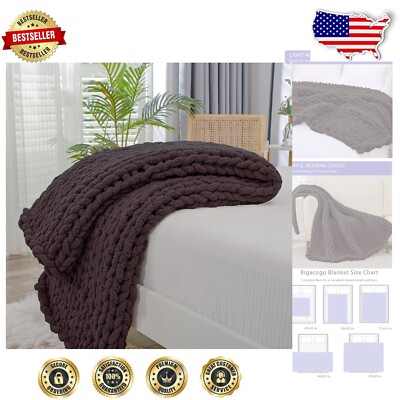 Soft and Durable Hand Knitted Throw Blanket, 40