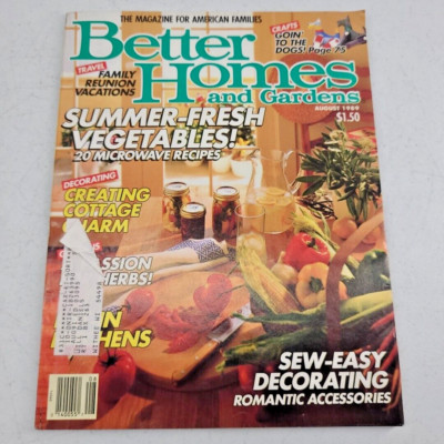 Better Homes and Gardens Magazine August 1989 Creating Cottage Charm Sewing-image