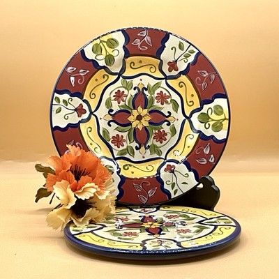 Pier 1 Vallarta 9” Dinner Plate + 8” Hot/Trivet Plate SET OF 2 Pcs.*-image