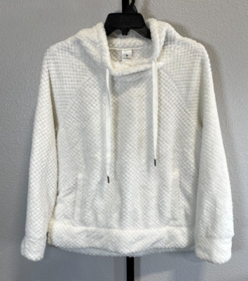Members Mark Womens Plush Pullover Sweatshirt White Size M Cozy Winter-image