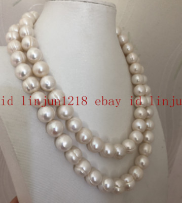 Gorgeous 9-10mm South Sea White Baroque Cultured Pearl Necklace 36