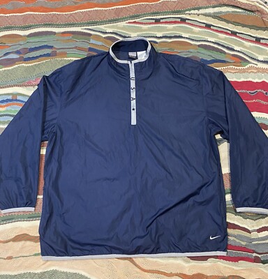 Vintage Nike Windbreaker 1/4 Zip Track Spray Jacket USA Olympic Logo Mens Sz XXL-image
