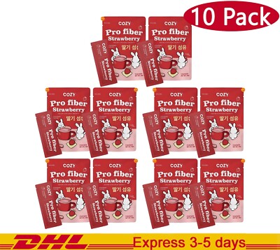 10X Cozy Pro Fiber Powder Drink Strawberry Help Skin Dietary Excretion Healthy-image