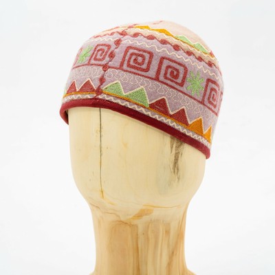 Kyrgyz Kazakh Wool Headwear 22 in Unisex Felt Cap Embroidery Felted Skullcap-image