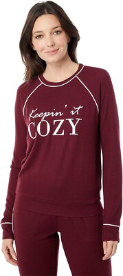 P.J. Salvage Womens Sz XS Sleep Shirt / Sweater LS Ski Club Cozy RZSKL3 #D40-image