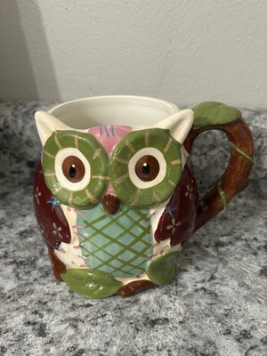 Pier1 Imports Olli The Owl Large 3D Hand-Painted Mug 16 oz Coffee Mug Kitschy-image