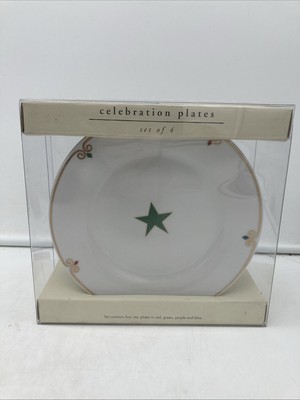 Pier One Celebration Star Plates Set Of 4 Appetizer Dessert Salad New In Box -image