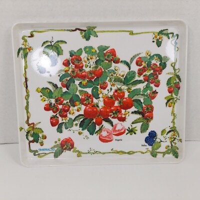 Smeraldo Strawberry Fruit Serving Tray Melamine Design Imports Italy 12