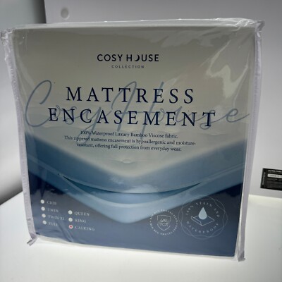 Cosy House Mattress Encasement White California King-image