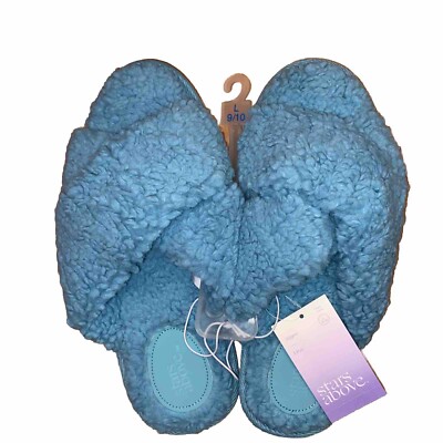 Women’s (L9/10) Stars Above Blue/Paris Slippers. NWT.-image