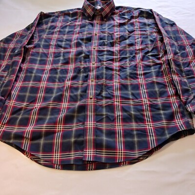 Brooks Brothers 1818 Cotton Men's Flannel Shirt Button Down Flannel Shirt Size L-image