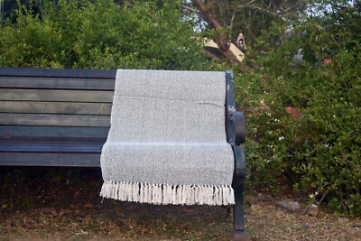 Hand Woven Cotton Reversible Throw Blanket Bohemian 125x160 Cm Home Decor Throw-image
