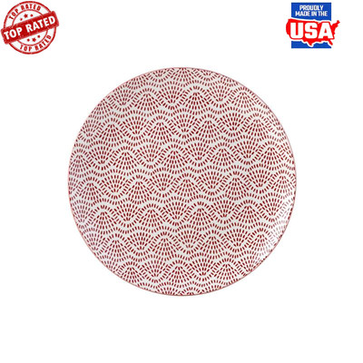 4 Piece Stoneware Dinner Plates Set Geometric Design Dishwasher Microwave Safe-image