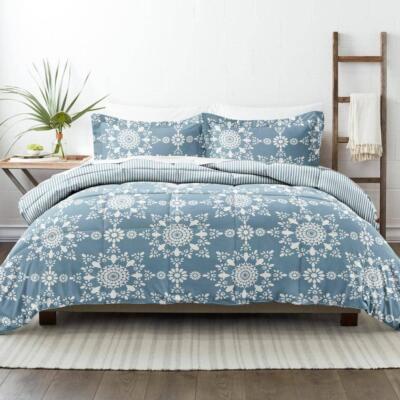Becky Cameron Full/Queen Comforter 3-Piece Set Medallion Pattern in Light Blue-image