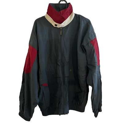 Bovattini Vintage Track Jacket sz L red gray white wind breaker-image