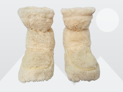 Intelex Women's Beige/Cream Warmies Cozy Plush Microwavable Body Boots-image
