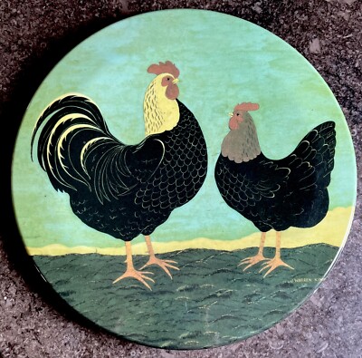 Design Imports Melamine Plate Roosters Italy Good 8