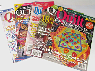 2000s Quilting Magazines Lot of 5 Quilt Patterns Sheet Inserts Intact-image