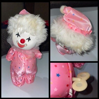 VTG Windup Clown Christmas Hark The Heard Angles Sing Head Moves RARE See Video-image