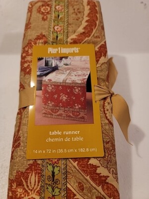 Pier1 Imports Red Vintage Floral Table Runner  14