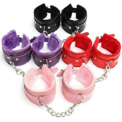 Fuzzy Handcuffs FAST-SHIPPING Vegan Leather-image