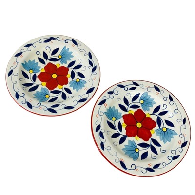 Pier 1 Set Of 2 Plates Portalegre Mediterranean Dessert Salad 8” Replacement-image