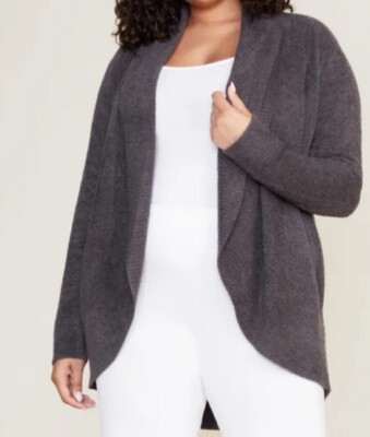 Barefoot Dreams CozyChic Lite Charcoal Gray Circle Cardigan Large/XL-image