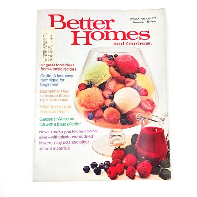 Better Homes and Gardens Magazine September 1974 Crafts Budgeting Gardens-image