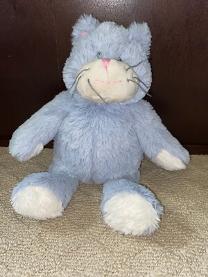 Warm And Cosy Plush Blue Cat Microwavable Heatable Bedtime-image