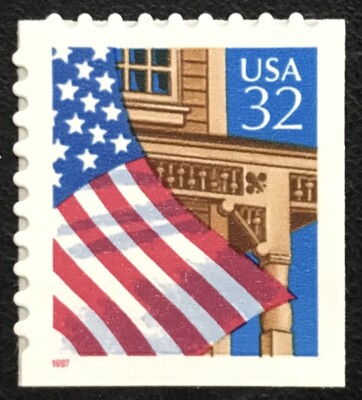 1997 Scott #2921b, 32¢, FLAG OVER PORCH - Booklet Single Red 