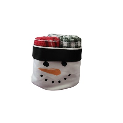 NWT Design Imports Winter Wishes Snowman Kitchen Dishtowels Gift Set-image