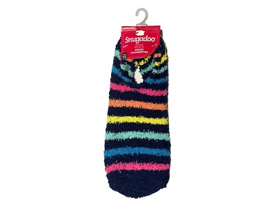 SNUGADOO | SOFT COZY LOW CUT SOCKS NAVY STRIPE NWT-image