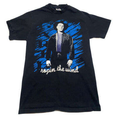 Vintage Garth Brooks ROPIN THE WIND T-shirt Shirt Sz L Single Stitch Black G5-image
