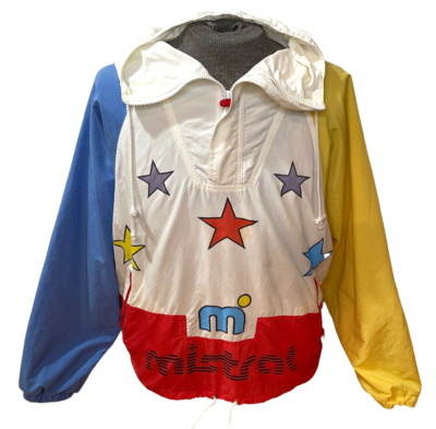 Vintage Mistral Unisex Size Medium Hooded Nylon Ski Jacket Multicolor Stars-image