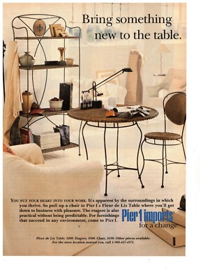 Pier 1 Imports Bring Something New to the Table Vintage 1984 Print Ad-image
