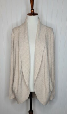 Barefoot Dreams Circle Cardigan Cozy Chic Lite Soft/ Comfort Size Medium Beige-image