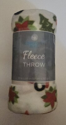 Comfort Bay Fleece Throw Blanket - New 50in X 60 in-image