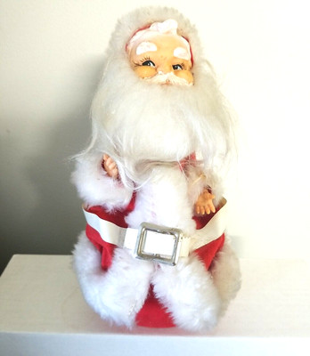 Vintage Santa Claus Wind Up Toy Animated Plays MUSIC ROTATES UPPER BODY 50s ?-image