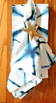 Pier 1 Napkins BLUE Patriotic Star 100% Cotton -20