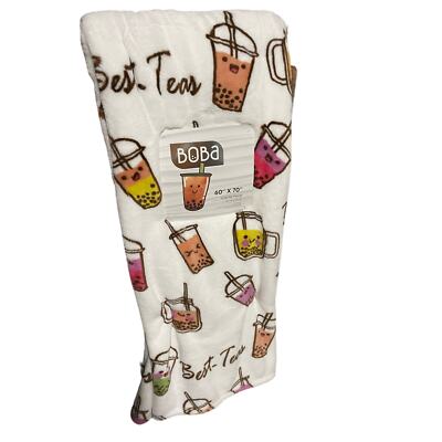 Boba tea soft cozy throw blanket -image