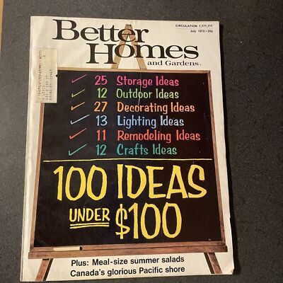 Better Homes & Gardens July 1972 100 Ideas Summer Salads Canada travel Crafts-image