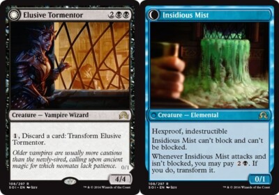 x1 Elusive Tormentor // Insidious Mist - Foil R MTG Shadows over Innistrad M/NM,-image