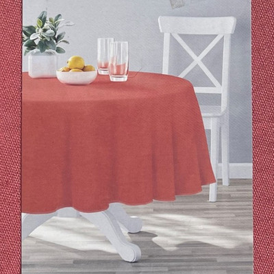 Solid Cotton Rich Brick Red Tablecloth, 60x84 Oblong Table Cloth-image