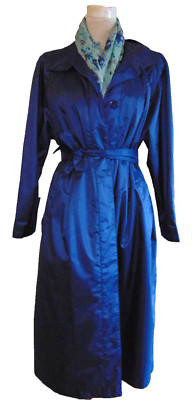 VINTAGE JP CLASSICS WOMENS BLUE NYLON ALL SEASON TRENCH COAT RAIN COAT~3-4/P-image