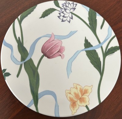 (5) DESIGN IMPORTS MADE IN ITALY Flowers Tulips MELAMINE 8” TRIVETS/PLATES EUC-image