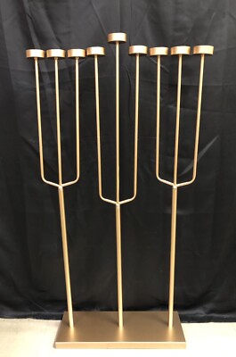 Quickway Imports Modern Design Hanukkah Menorah Branch Tea Light Candle Holders-image