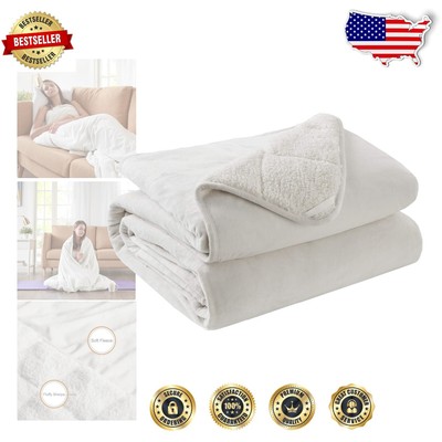 Ivory Sherpa & Velvet Reversible Weighted Blanket - Cozy 50x60