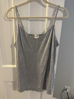 Soma COOL NIGHTS Solid Grey Pajama Sleep Cami top Tank Large Soft Built In Bra-image