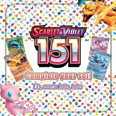 Pokemon 151 Singles/Set - Complete your set - EXs, reverse holos, and holos!-image