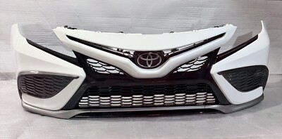 For 2021 2022 2023 Toyota Camry SE XSE Complete Front Bumper Assembly White-image